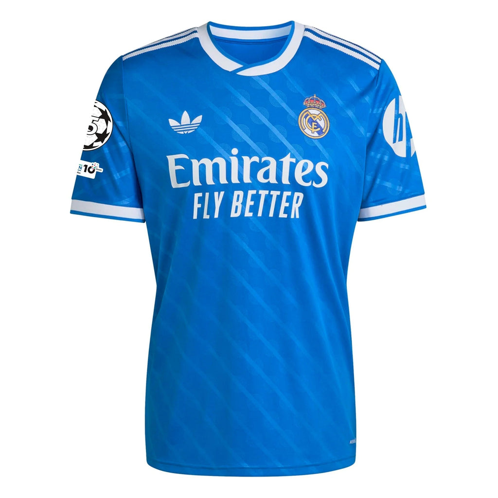adidas Camavinga Men's Real Madrid Third Jersey 25/26 w/ Champions League Patches (Blue/White)