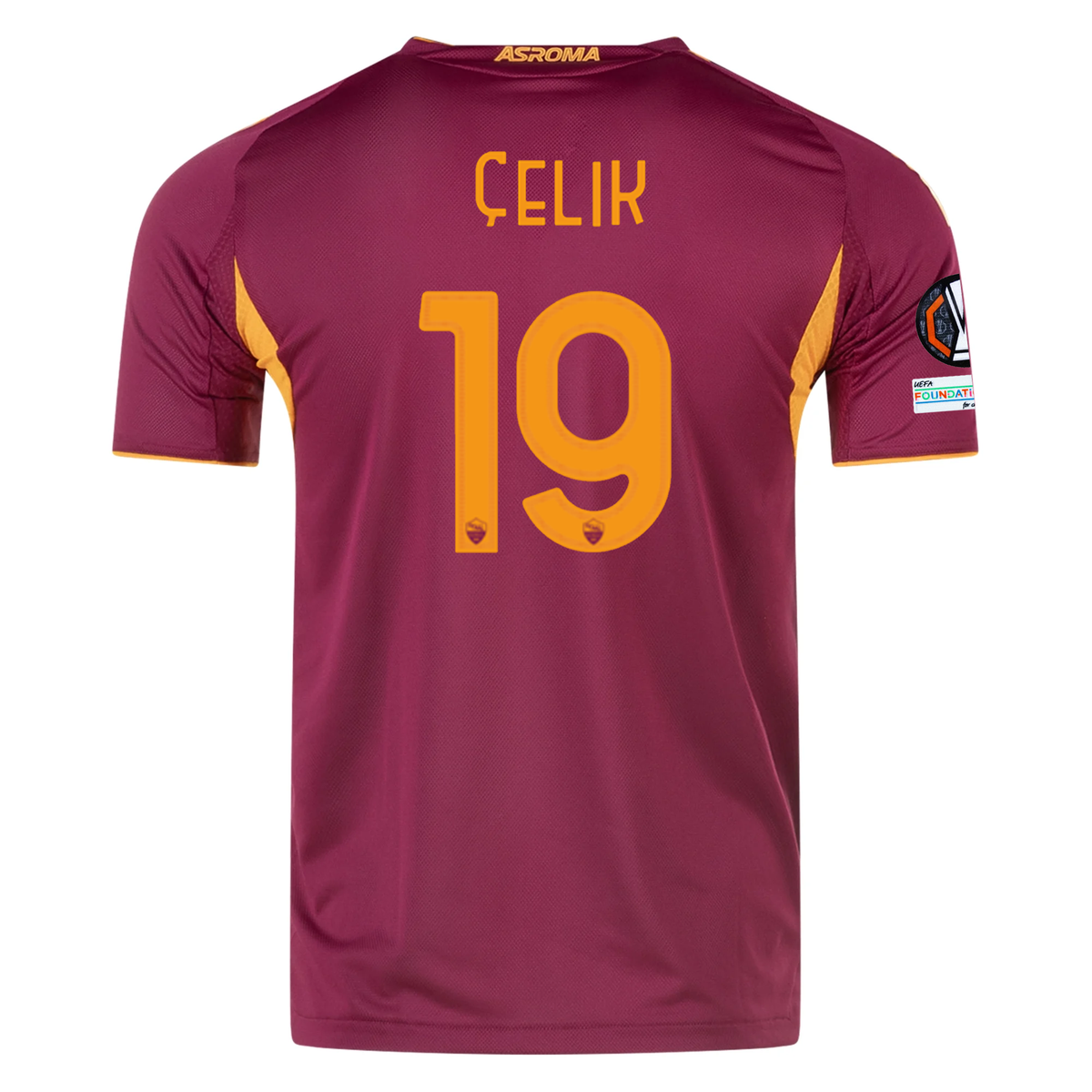 adidas Roma Authentic Mehmet Zeki Ã‡elik Home Jersey w/ Europa League Patches 25/26 (Burgundy)