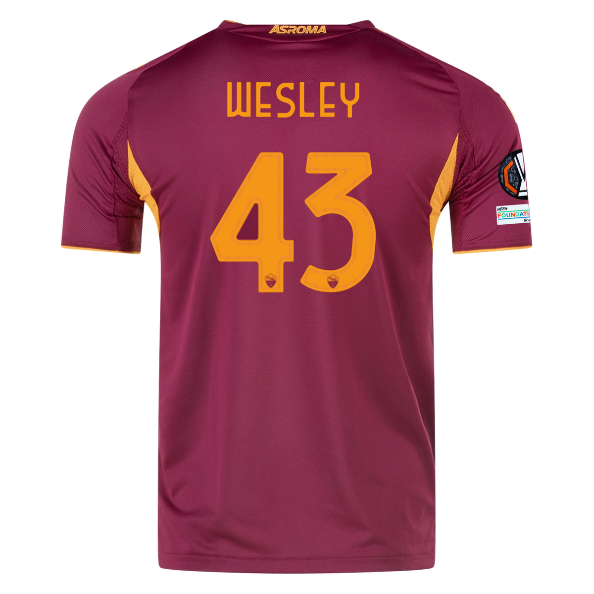 adidas Roma Authentic Wesley FranÃ§a Home Jersey w/ Europa League Patches 25/26 (Burgundy)
