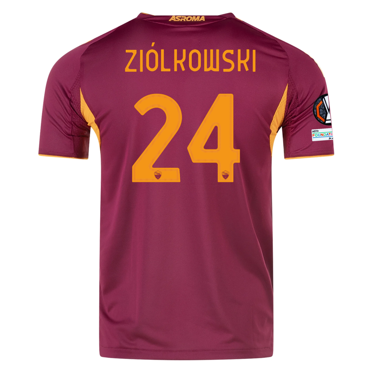adidas Roma Authentic Jan ZiÃ³Å‚kowski Home Jersey w/ Europa League Patches 25/26 (Burgundy)