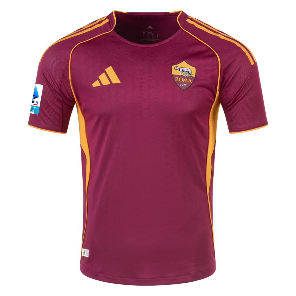adidas Roma Authentic Home Jersey w/ Serie A Patch 25/26 (Burgundy)