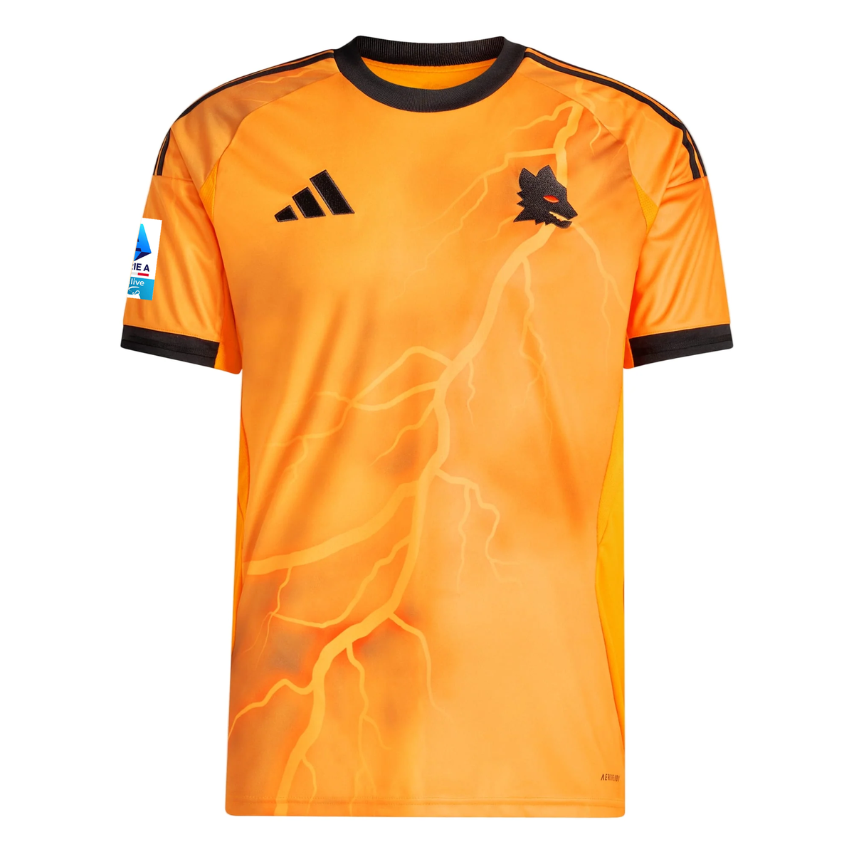 adidas Roma Away Jersey w/ Serie A Patch 25/26 (Orange/Black)