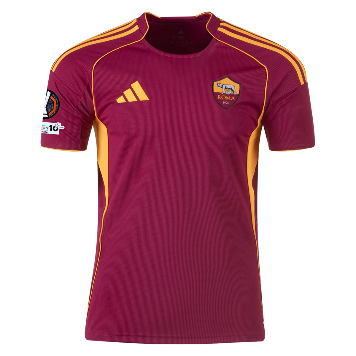 adidas Men's Roma Jan ZiÃ³Å‚kowski Home Jersey w/ Europa League Patches 25/26 (Burgundy)