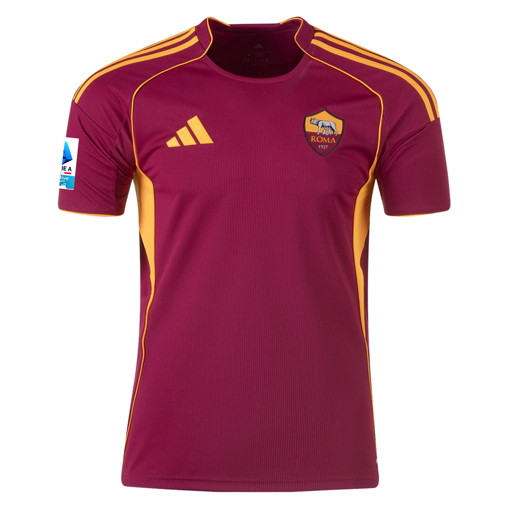 adidas Men's Roma Nicola Zalewski Home Jersey w/ Serie A Patch 25/26 (Burgundy)