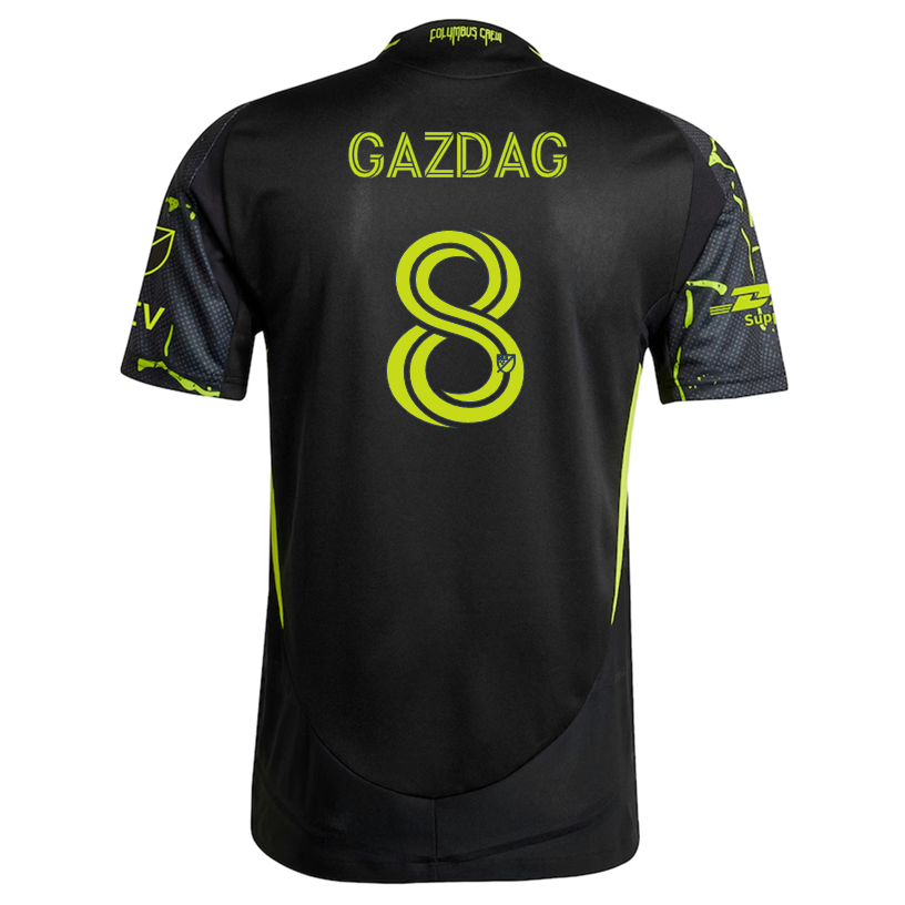 adidas DÃ¡niel Gazdag Columbus Crew Authentic Away Jersey w/ MLS Patches 25/26 (Black/Yellow)