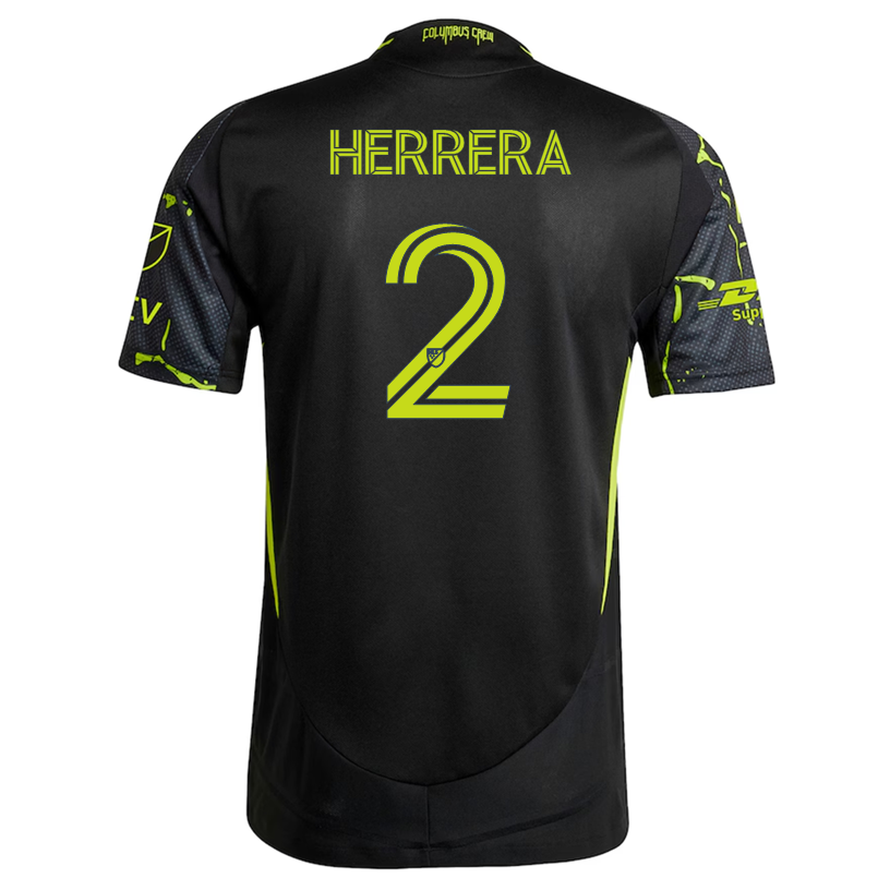 adidas AndrÃ©s Herrera Columbus Crew Authentic Away Jersey w/ MLS Patches 25/26 (Black/Yellow)