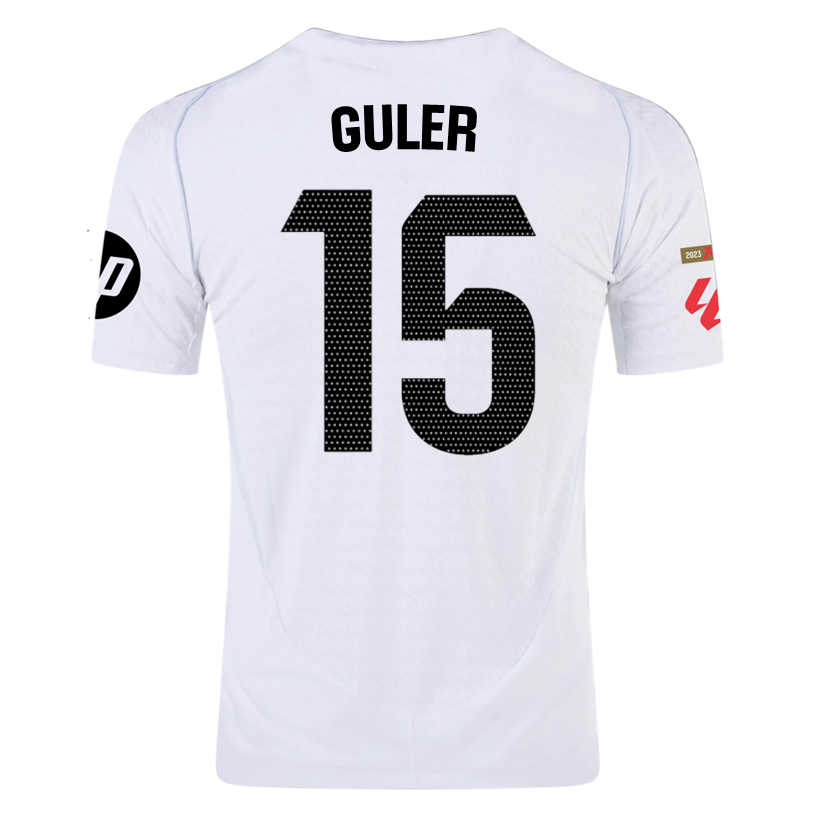 adidas Arda GÃ¼ler Real Madrid Authentic Home Jersey w/ La Liga Patches 24/25 (White/Black)
