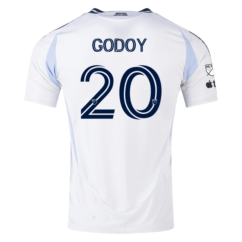 adidas San Diego FC Authentic AnÃ­bal Godoy Away Jersey 25/26 w/ MLS & Apple Patch (White)