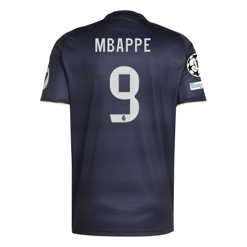 adidas MbappÃ© Real Madrid 25/26 Away Jersey w/ Champions League Patches (Legend Ink)