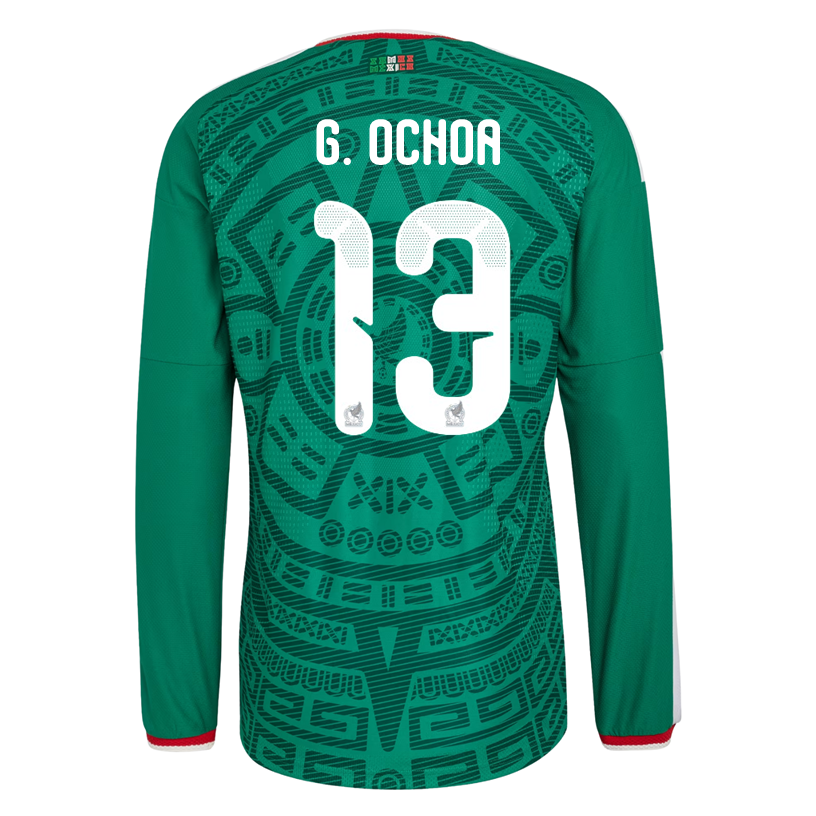 adidas Men's G. Ochoa Mexico Long-Sleeve Authentic Home Jersey 2026 (Bold Green)