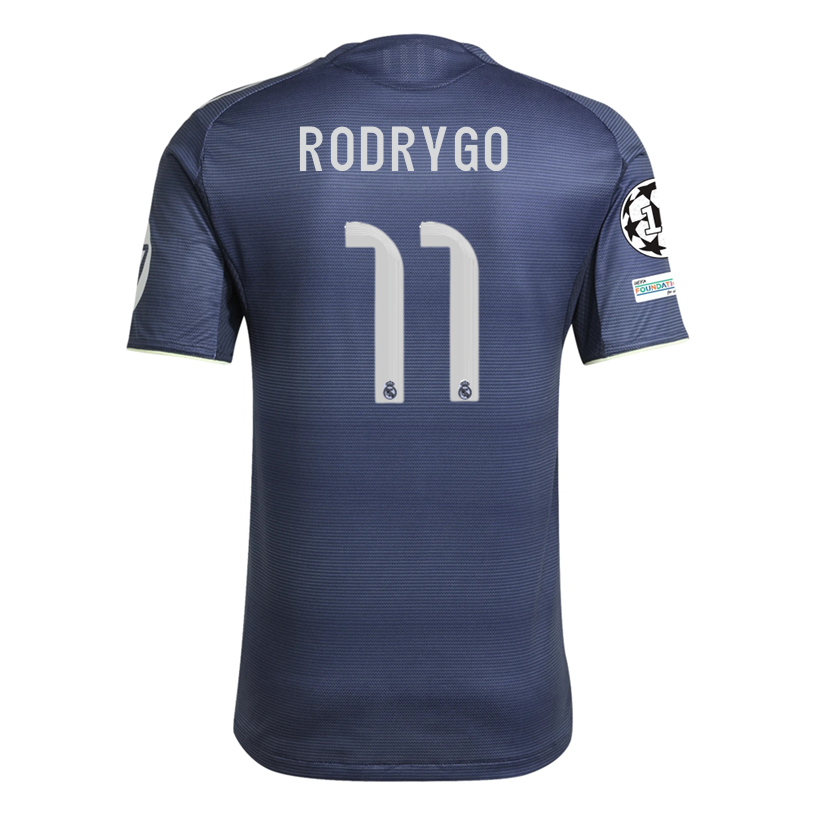 adidas Rodrygo Real Madrid Authentic Away Jersey 25/26 w/ Champions League Patches (Legend Ink