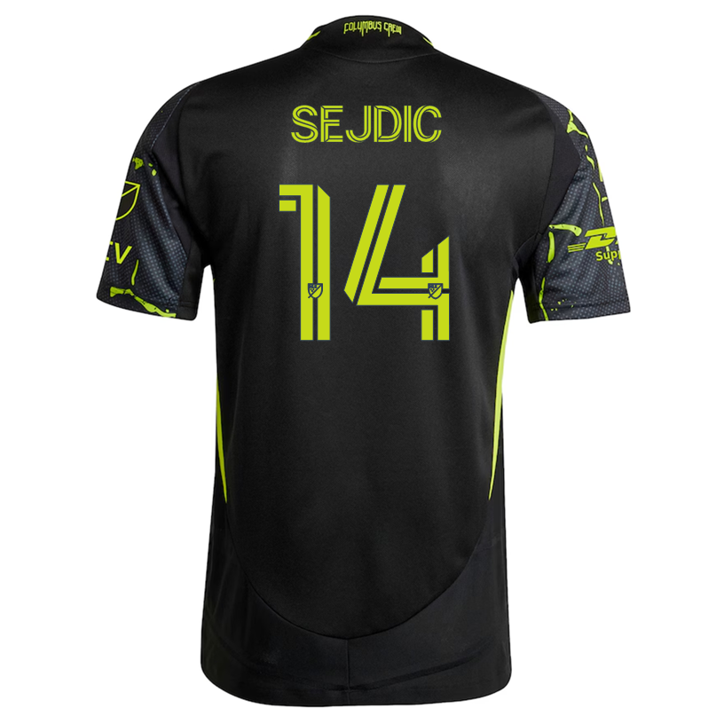 adidas Amar SejdiÄ‡ Columbus Crew Authentic Away Jersey w/ MLS Patches 25/26 (Black/Yellow)