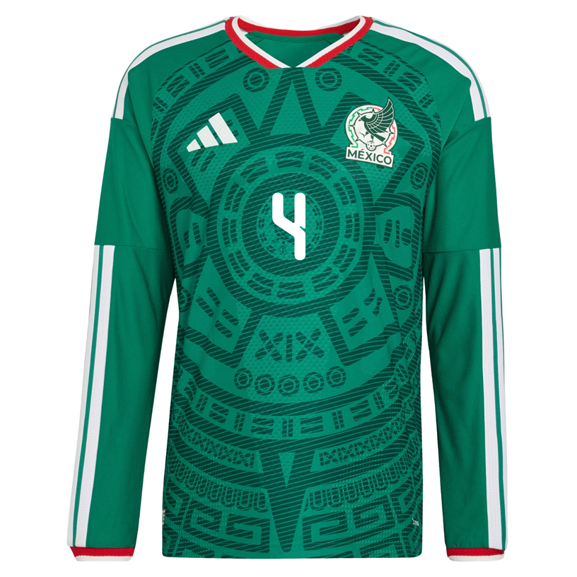 adidas Men's E. Alvarez   Mexico Long-Sleeve Authentic Home Jersey 2026 (Bold Green)