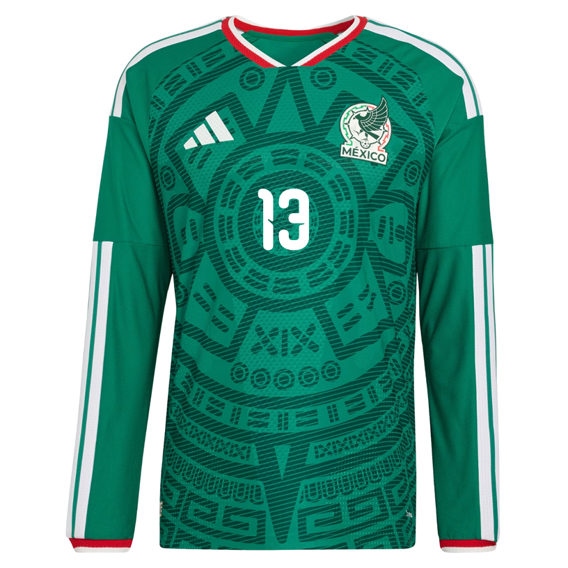 adidas Men's J. Orozco Mexico Long-Sleeve Authentic Home Jersey 2026 (Bold Green)
