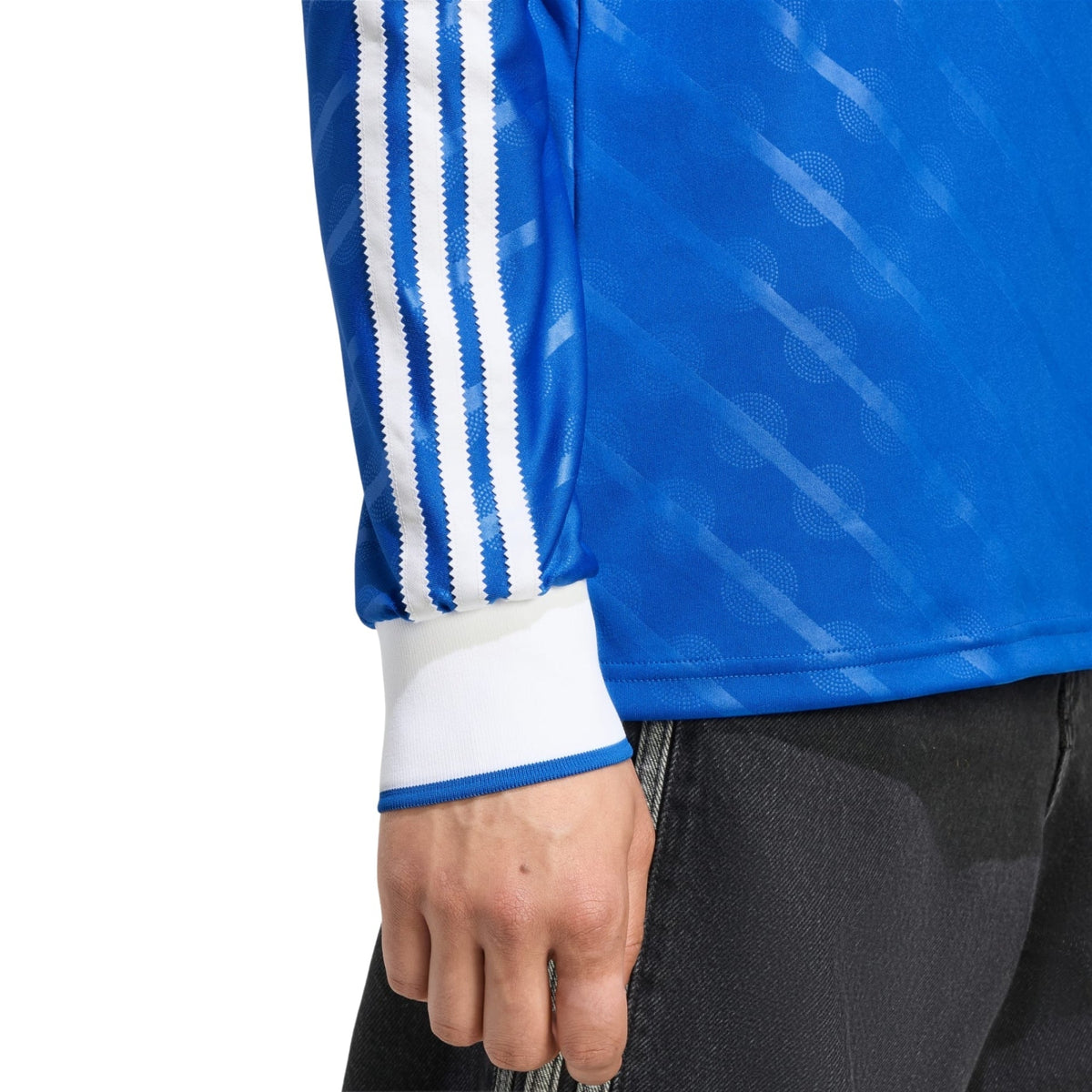 adidas Men's Real Madrid Vini Jr. Long Sleeve Third Jersey w/ Champions League Patches 25/26 (Blue/White)