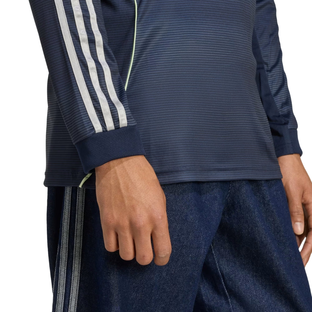 adidas Real Madrid Kylian Mbappe Long Sleeve Away Jersey w/ Champions League Patches 25/26 (Legend Ink)
