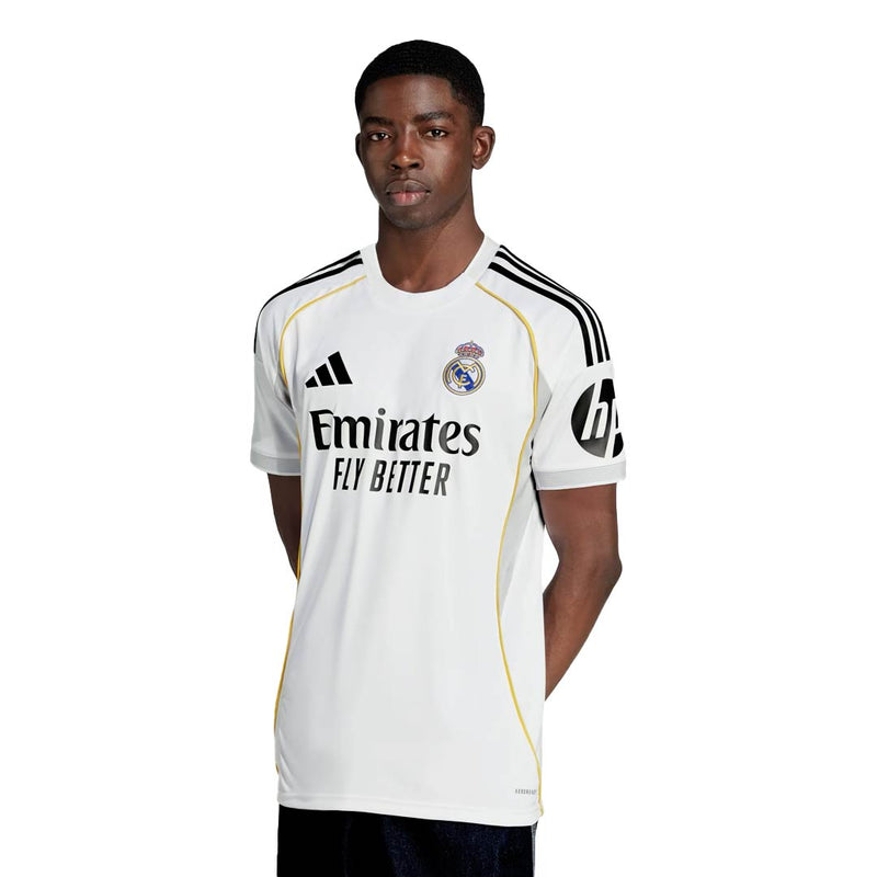 adidas Kylian Mbappe Real Madrid 25/26 Home Jersey w/ Champions League Patches (White)
