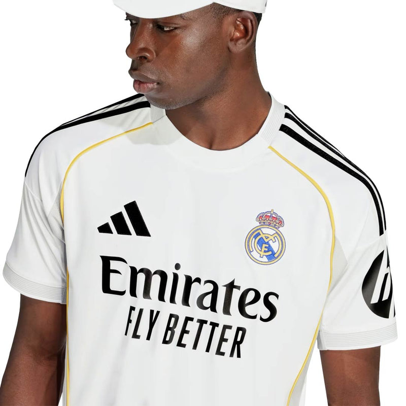 adidas Kylian Mbappe Real Madrid 25/26 Home Jersey w/ Champions League Patches (White)