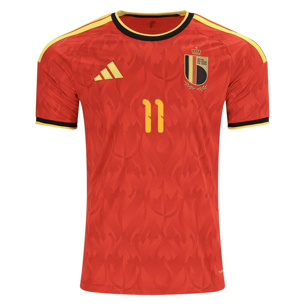 adidas Men's Belgium JÃ©rÃ©my Doku Home Jersey 2026 (Red/Bold Gold)