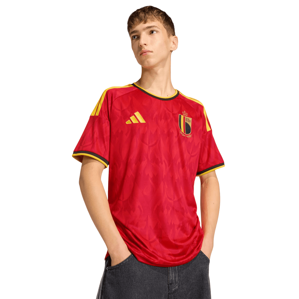 adidas Men's Belgium Home Jersey 2026 (Red/Bold Gold)