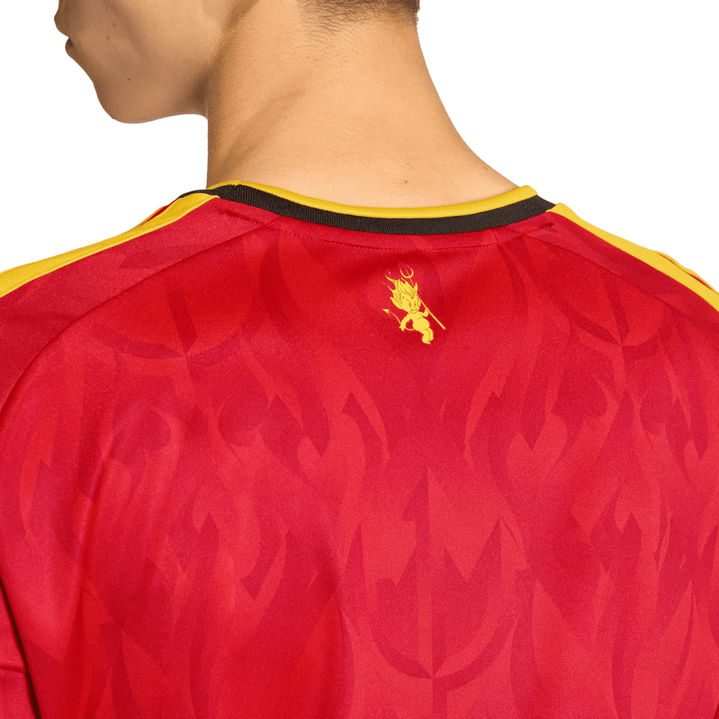 adidas Men's Belgium Romelu Lukaku Home Jersey 2026 (Red/Bold Gold)