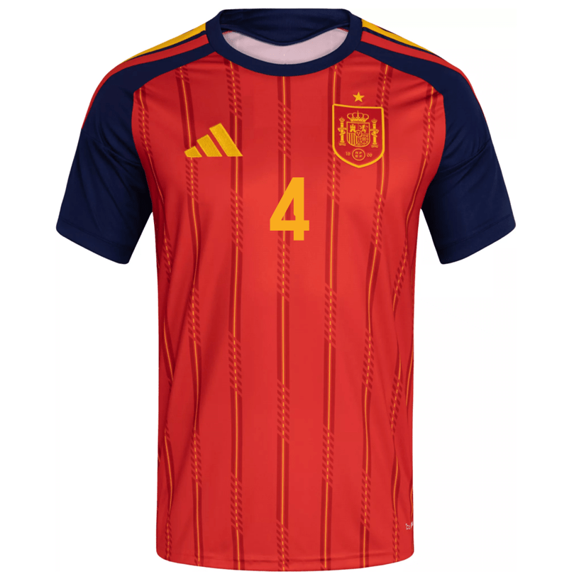 adidas Men's Cubarsi Spain World Cup Home Jersey 2026 (Vivid Red)