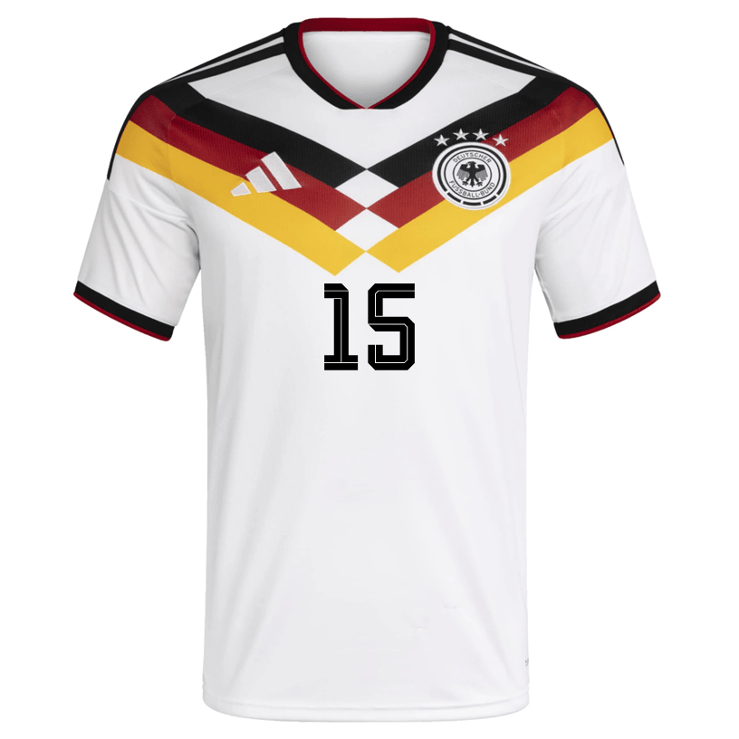 adidas Men's Schlotterbeck Germany Home World Cup Jersey 2026 (White/Black)