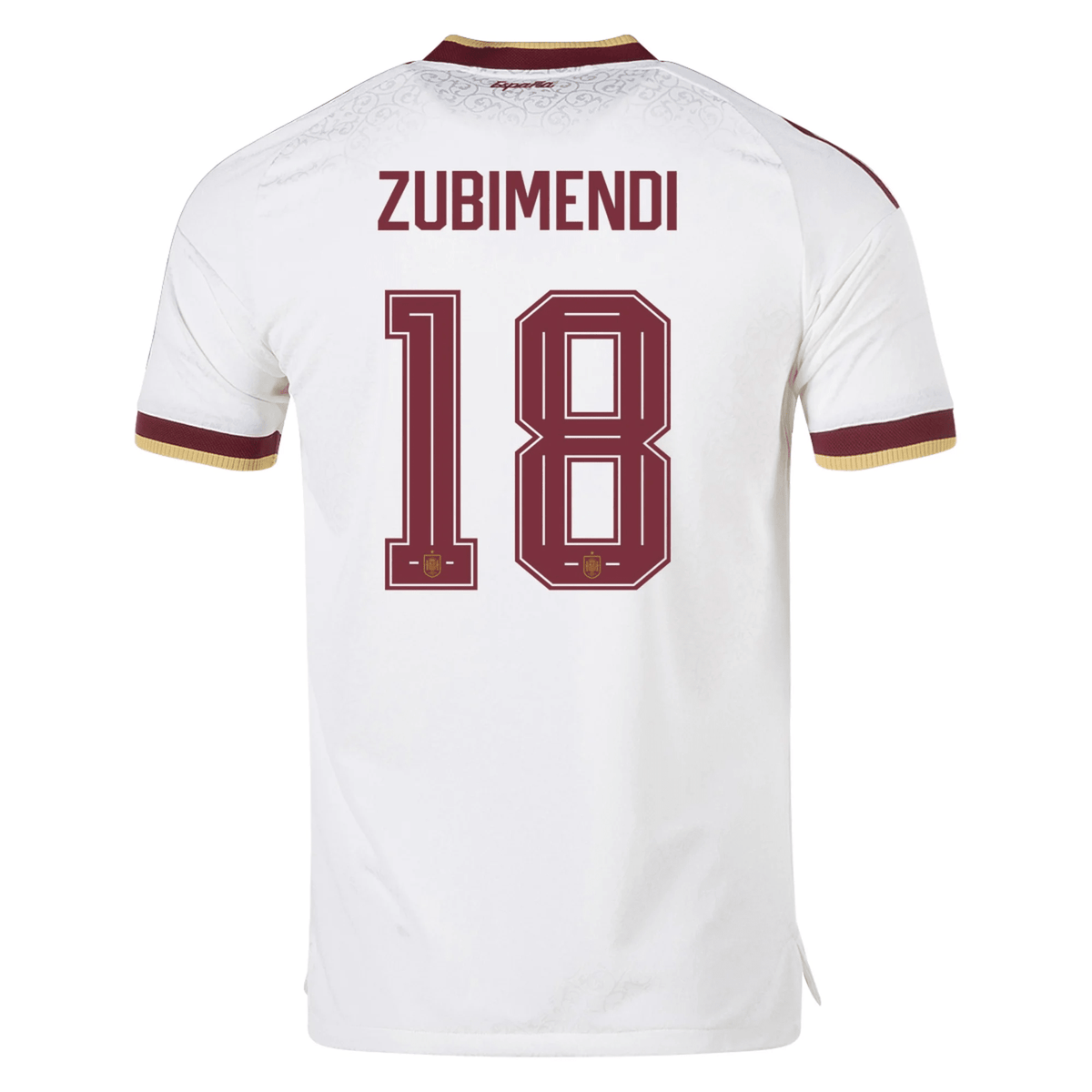 adidas Men's Spain Authentic MartÃ­n Zubimendi Away Jersey 2026 (White)