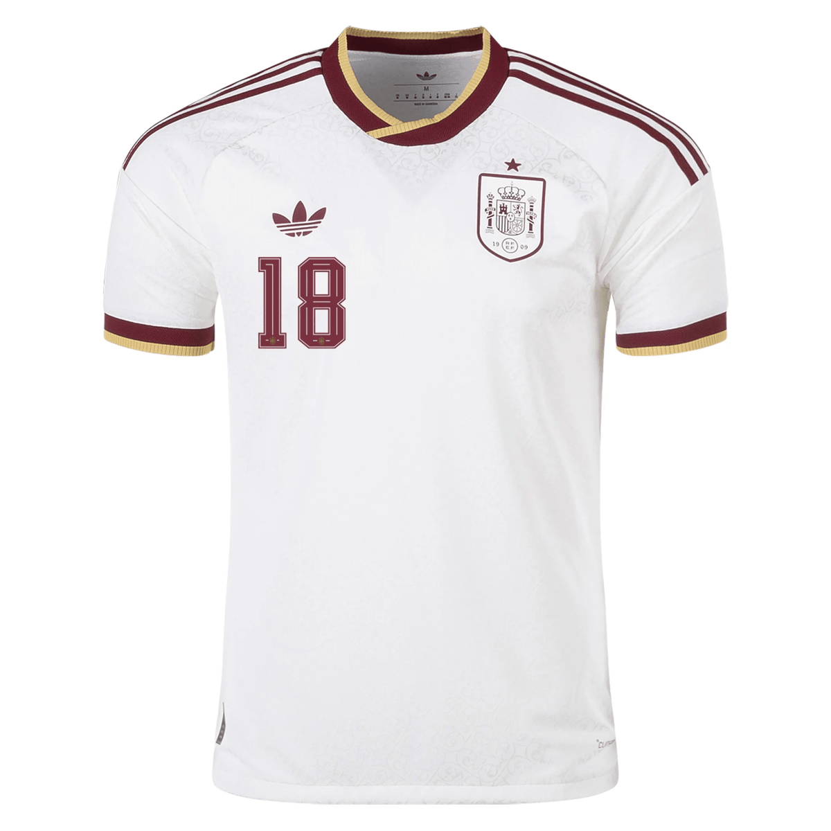 adidas Men's Spain Authentic MartÃ­n Zubimendi Away Jersey 2026 (White)