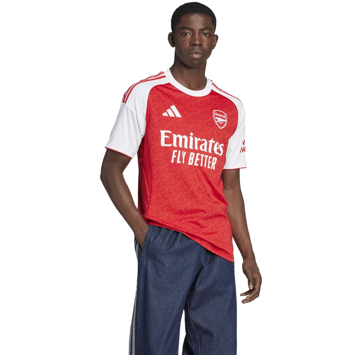 adidas Arsenal Eberechi Eze Home Jersey w/ EPL + No Room For Racism Patches 25/26 (Better Scarlet/White)