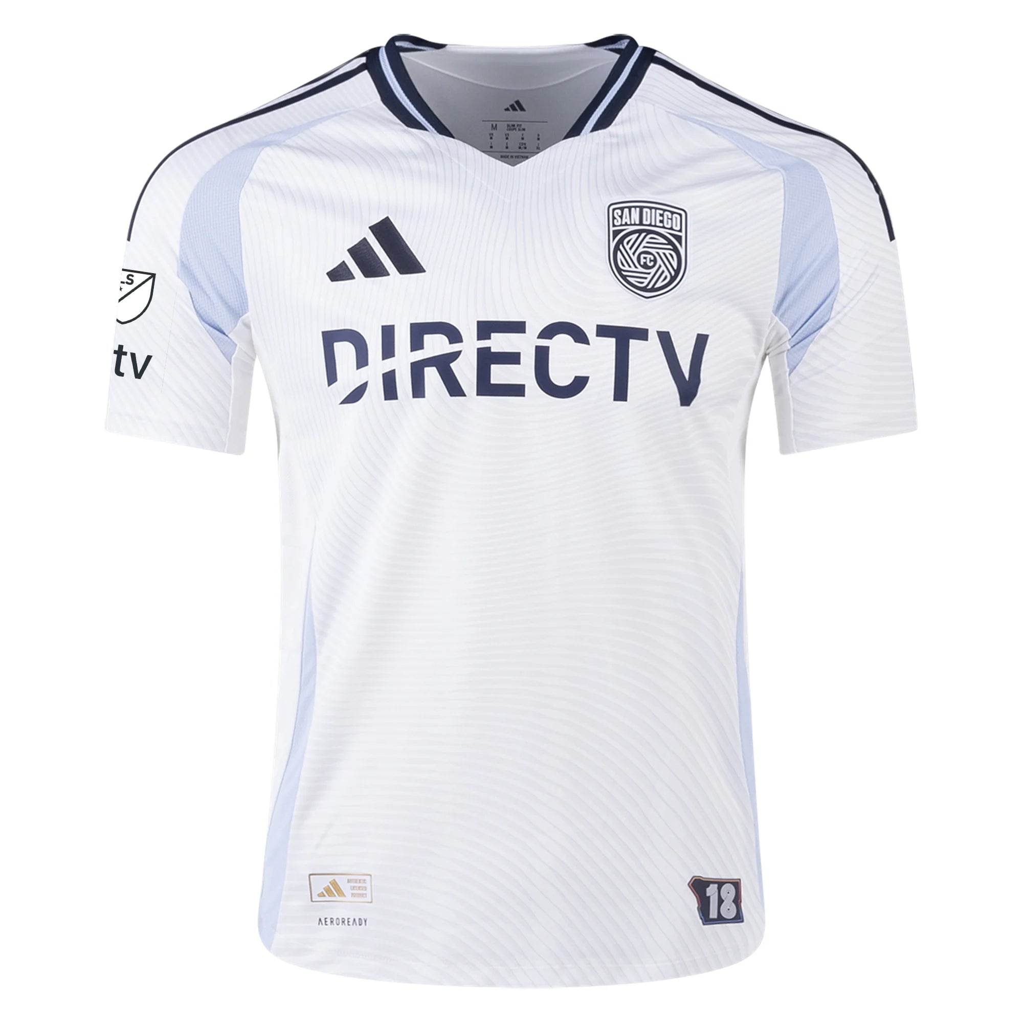 adidas San Diego FC Authentic Emmanuel Boateng Away Jersey 25/26 w/ MLS & Apple Patch (White)