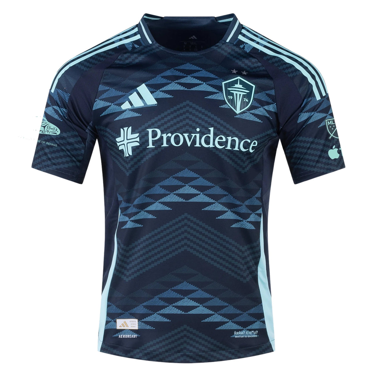 adidas L. Burney Seattle Sounders Authentic Away Jersey 25/26 w/ MLS Patches & Sponsor (Aura Ink)