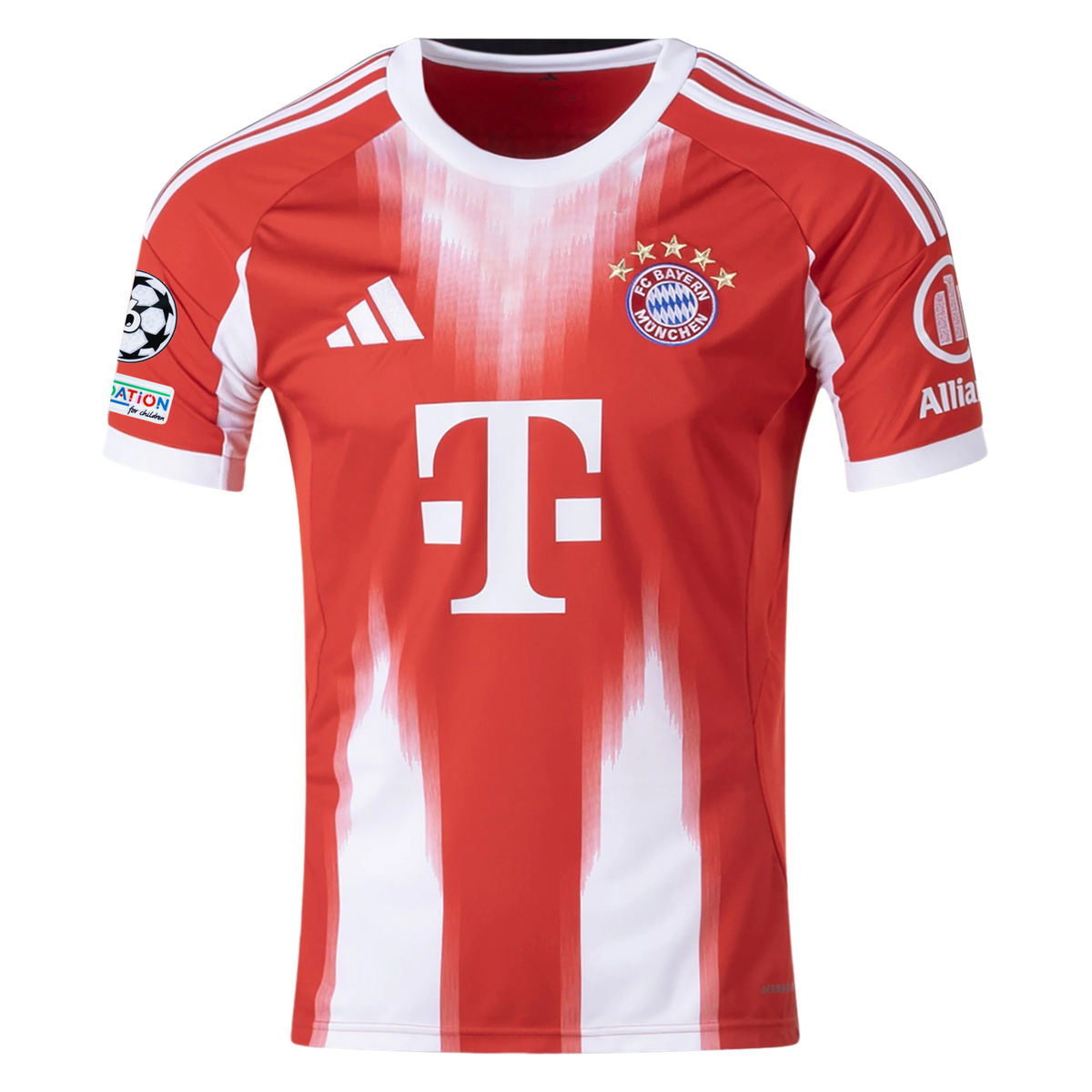 adidas Bayern Munich Karl Home Jersey w/ Champions League Patches 25/26 (Red)