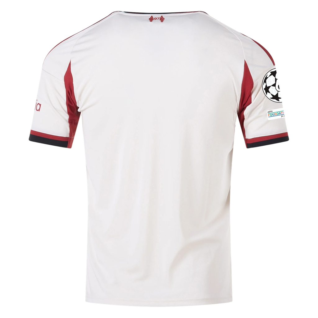 adidas Men's Liverpool Away Jersey w/ Champions League Patches 25/26 (Wonder White)