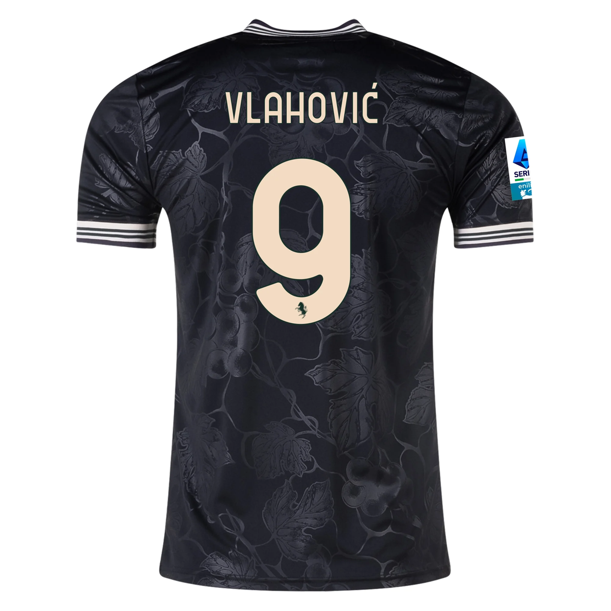 adidas Juventus DuÅ¡an VlahoviÄ‡ Third Jersey w/ Serie A Patch 25/26 (Black)