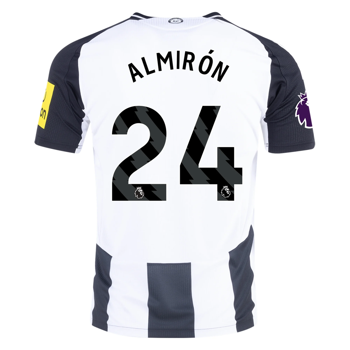 Adidas Newcastle United Authentic Miguel AlmirÃ³n Home Jersey w/ EPL Patch 24/25 (Black/White)