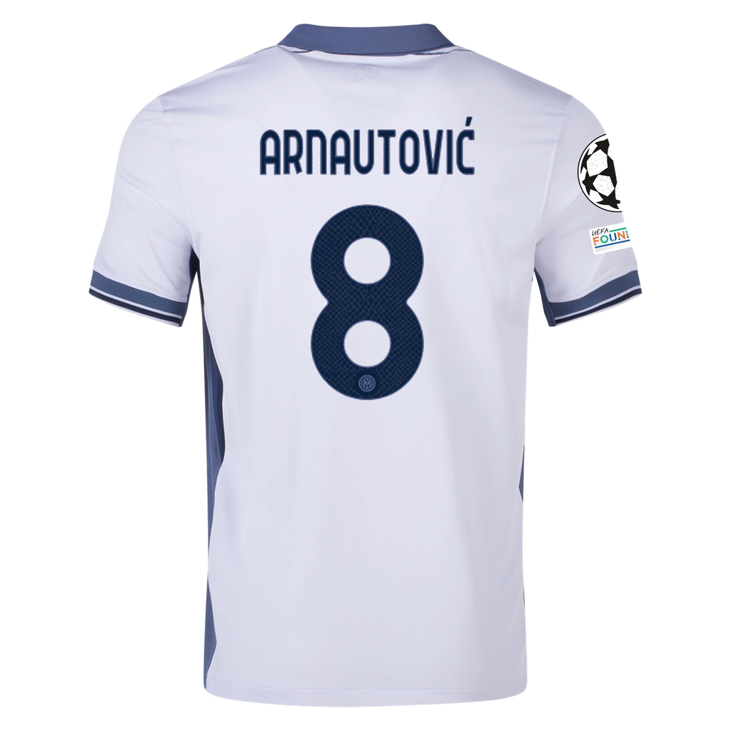 Nike Inter Milan Marko ArnautoviÄ‡ Away Jersey w/ Champions League + Scudetto Patch 24/25 (Summit White/Iris Whisper)