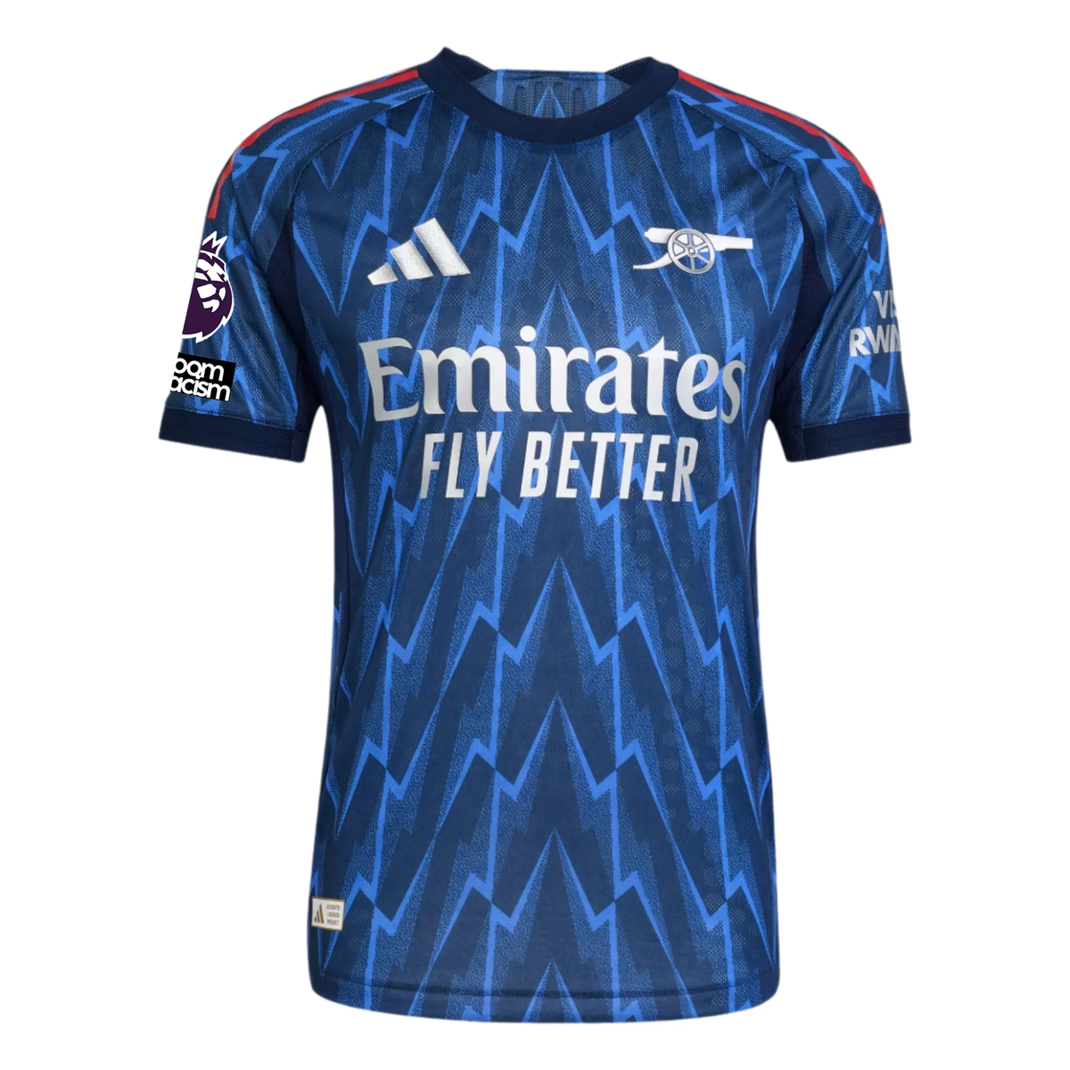 adidas Arsenal Authentic Bukayo Saka Away Jersey w/ EPL + No Room For Racism 25/26 (Indigo/Silver)