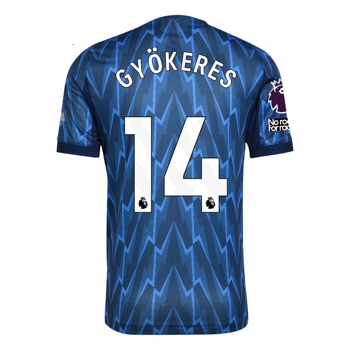 adidas Arsenal Authentic Viktor GyÃ¶keres Away Jersey w/ EPL + No Room For Racism 25/26 (Indigo/Silver)