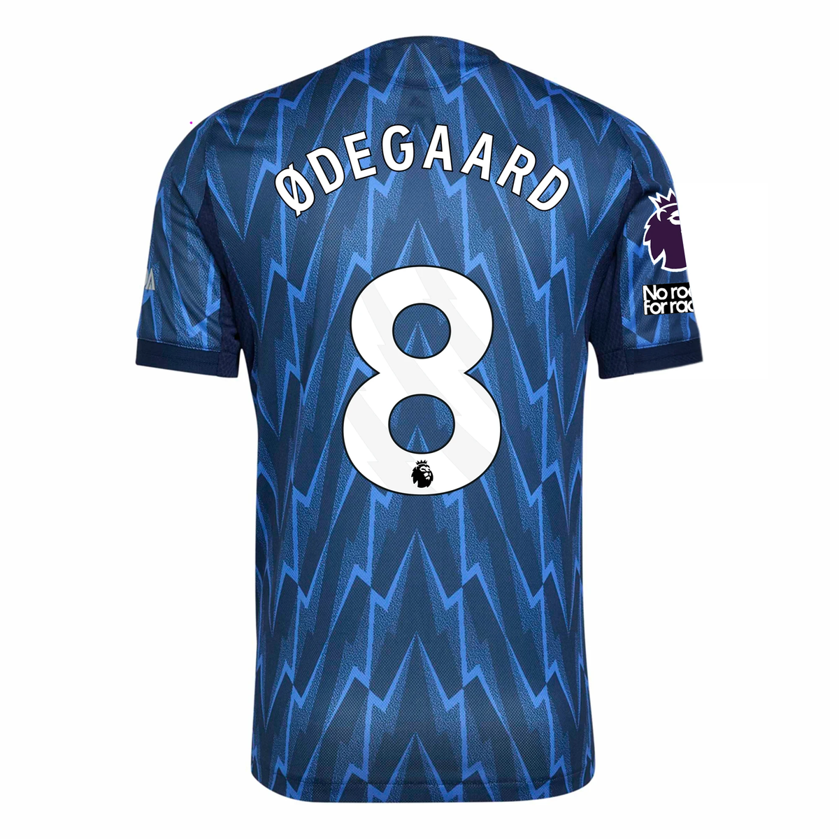 adidas Arsenal Authentic Martin Ã˜degaard Away Jersey w/ EPL + No Room For Racism 25/26 (Indigo/Silver)