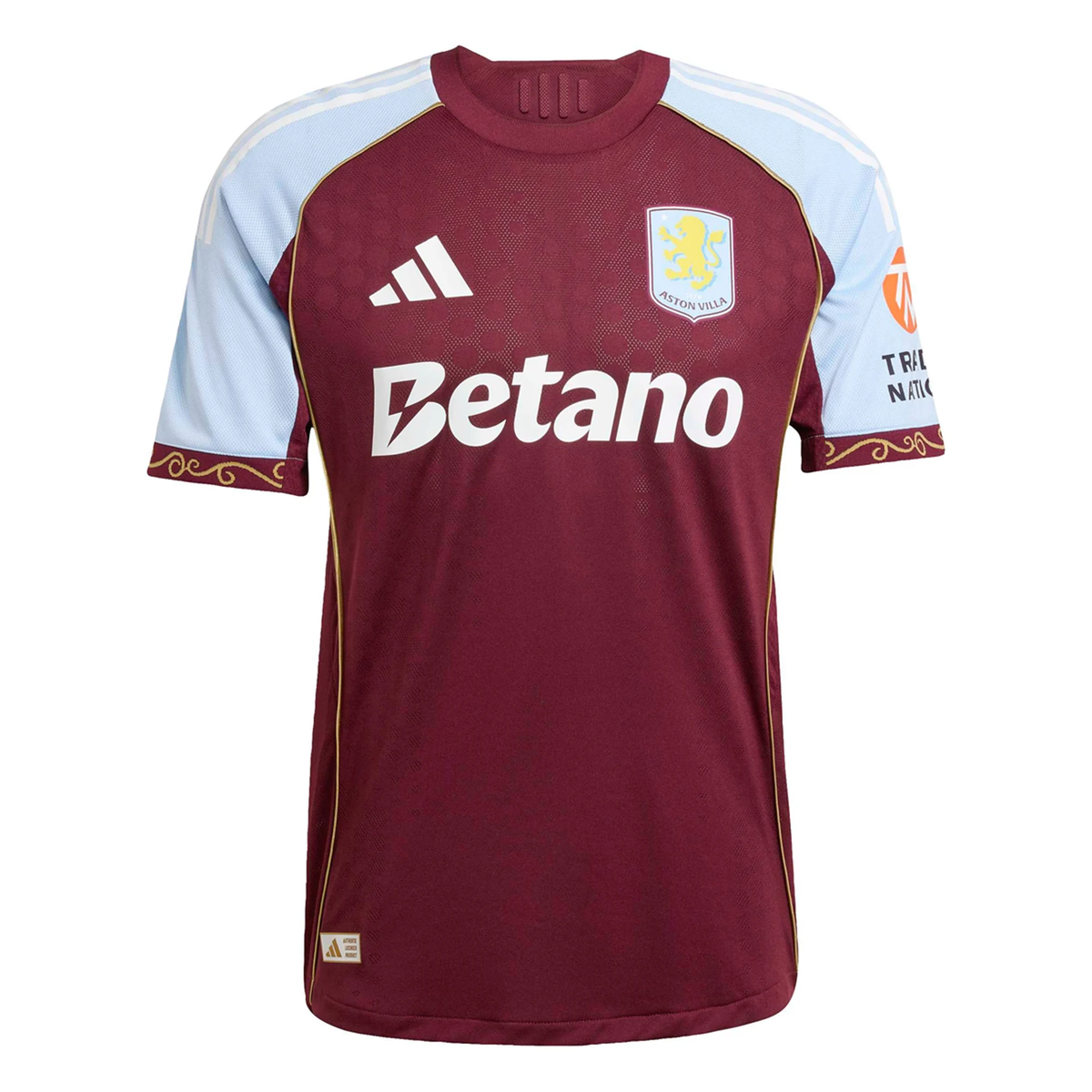 adidas Men's Aston Villa Authentic Home Jersey 25/26 (Maroon/Light Blue)