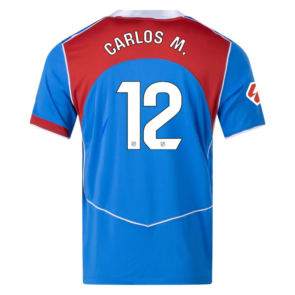 Nike Men's Atletico Madrid Carlos MartÃ­n T90 Third Jersey La Liga Patch 25/26 (Photo Blue/Sport Red)