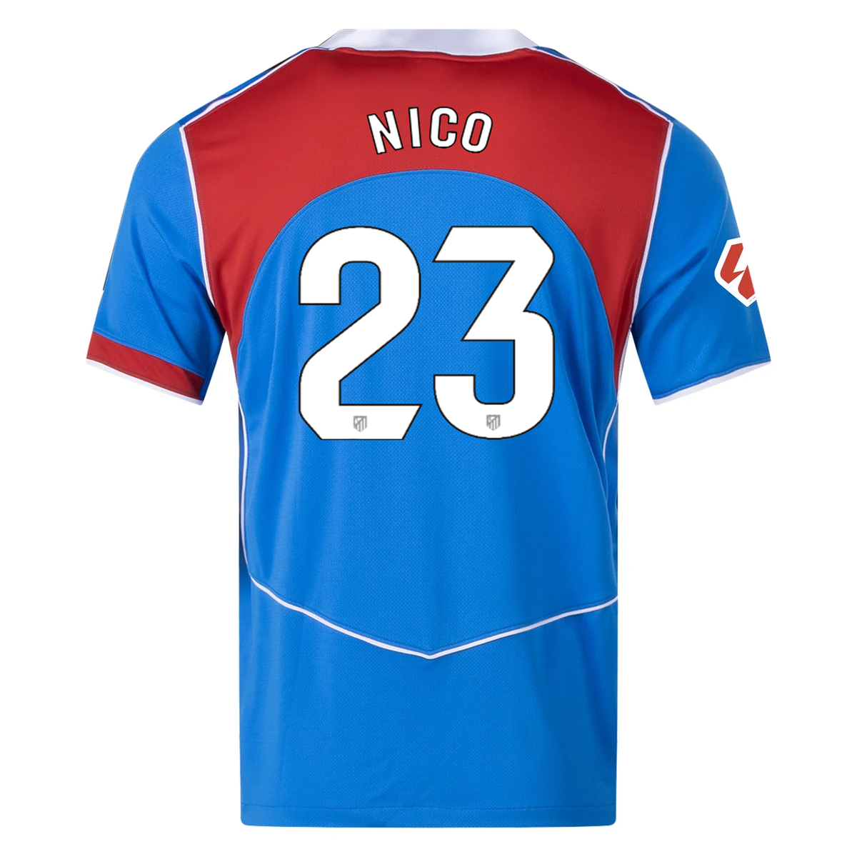 Nike Men's Atletico Madrid NicolÃ¡s GonzÃ¡lez T90 Third Jersey La Liga Patch 25/26 (Photo Blue/Sport Red)
