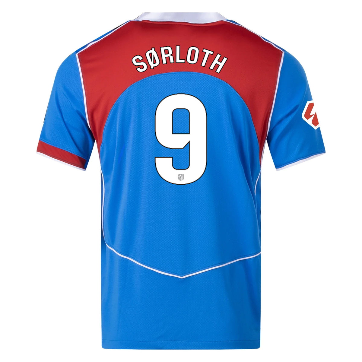 Nike Men's Atletico Madrid Alexander SÃ¸rloth T90 Third Jersey La Liga Patch 25/26 (Photo Blue/Sport Red)