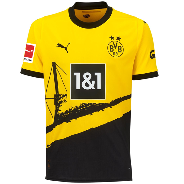 Puma Borussia Dortmund Schulz Home Jersey w/ Bundesliga Patch 23/24 (Cyber Yellow/Puma Black)