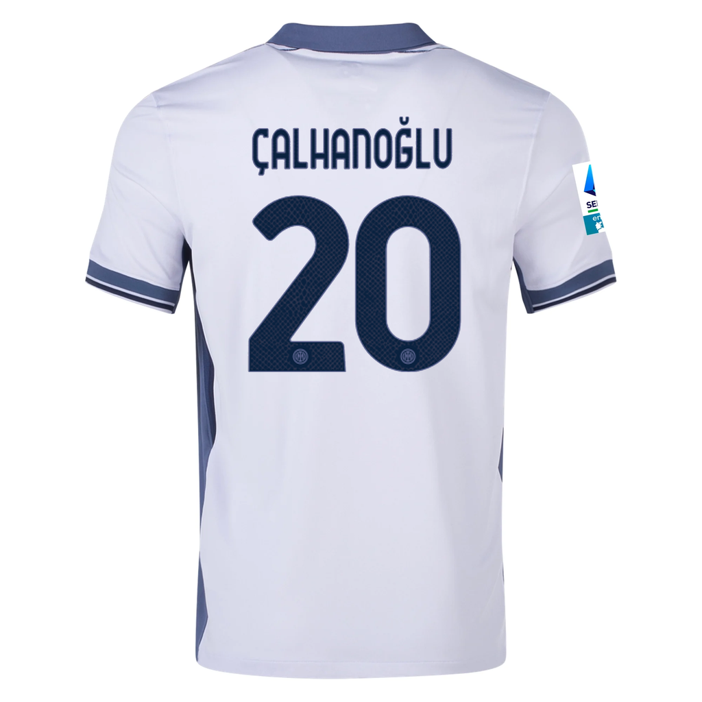 Nike Inter Milan Hakan Ã‡alhanoÄŸlu Away Jersey w/ Serie A + Scudetto Patch 24/25 (Summit White/Iris Whisper)