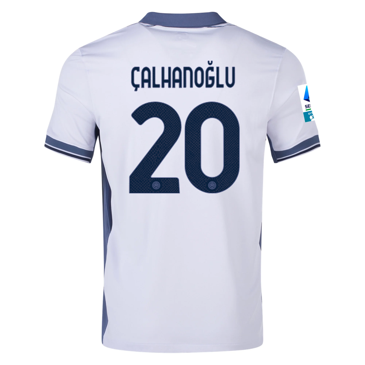 Nike Inter Milan Hakan Ã‡alhanoÄŸlu Away Jersey w/ Serie A + Scudetto Patch 24/25 (Summit White/Iris Whisper)