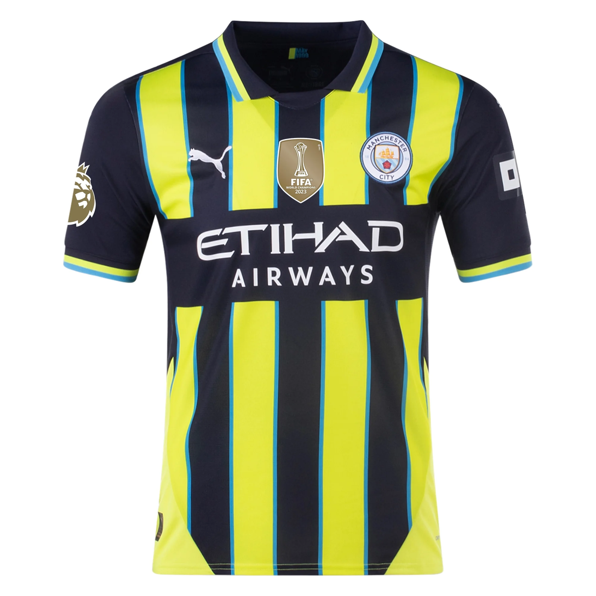 Puma Manchester City Jack Grealish Away Jersey w/ EPL + Club World Cup Patch 24/25 (New Navy/Yellow Glow)