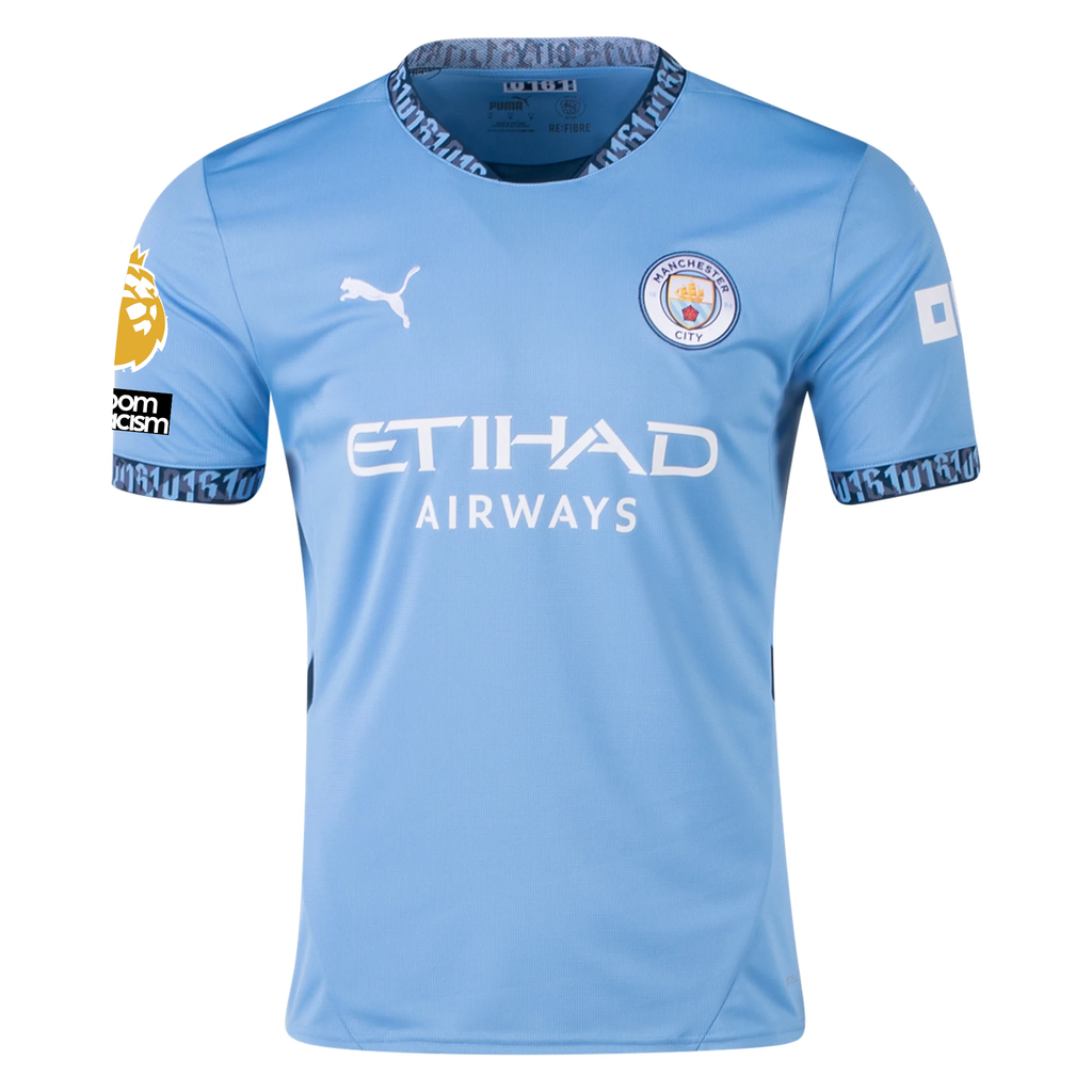 Puma Manchester City Mateo KovaÄiÄ‡ Home Jersey w/ EPL + No Room For Racism + Club World Cup Patches 24/25 (Team Light Blue/Marine Blue)