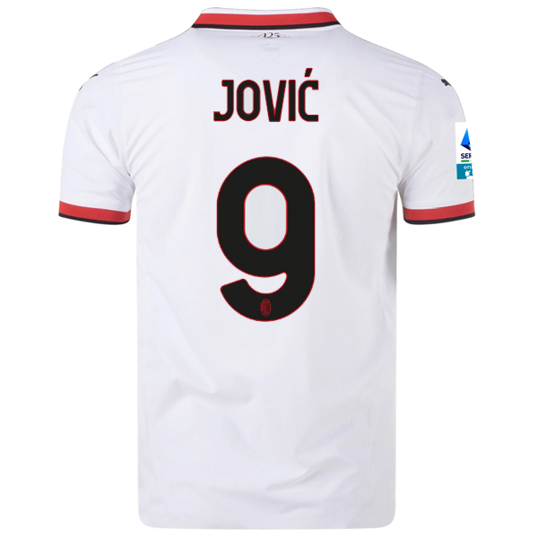 Puma AC Milan Authentic Luka JoviÄ‡ Away Jersey w/ Series A Patch 24/25 (Puma White)